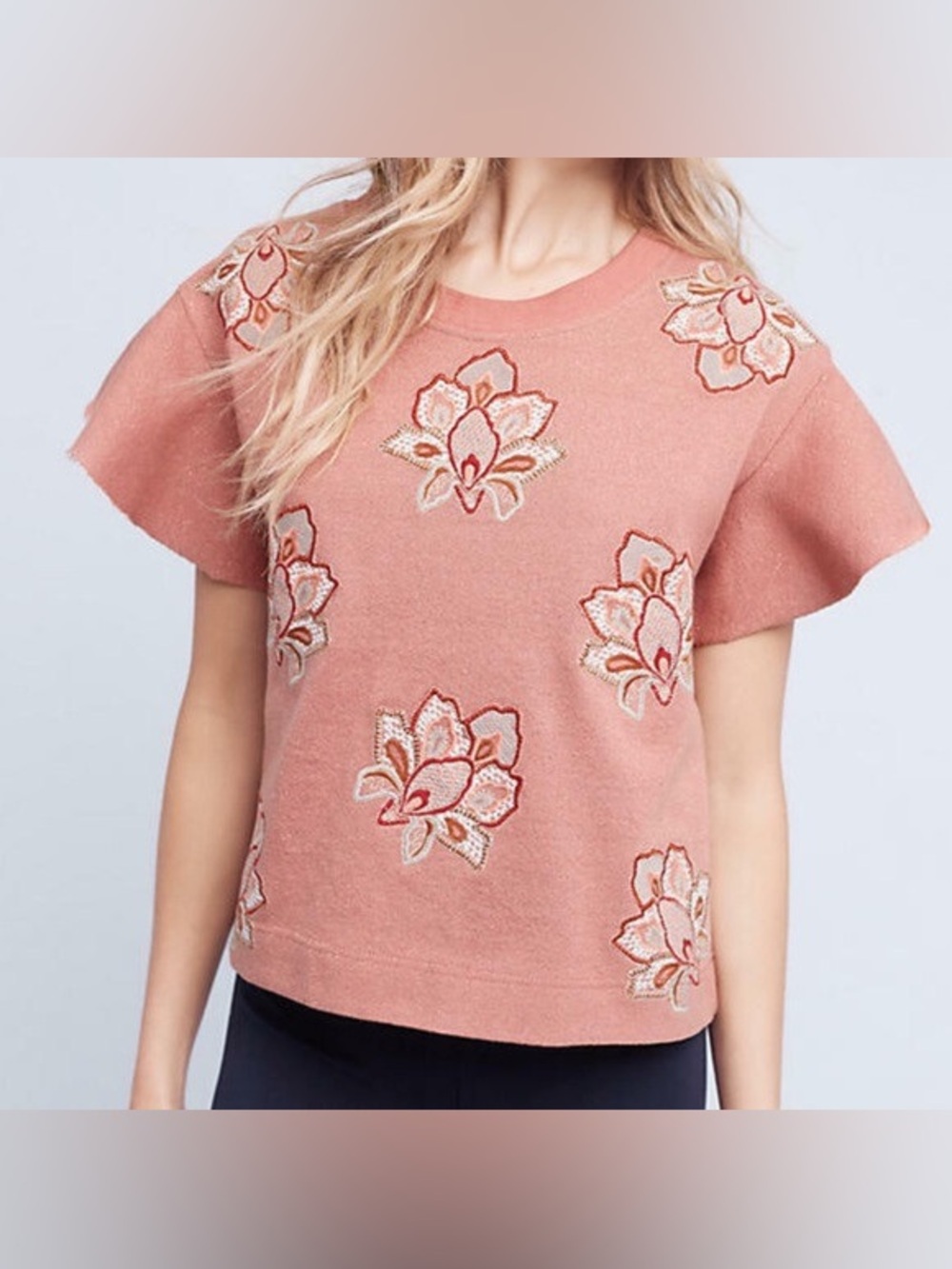 NWOT Anthropologie Padma Pullover by Chloe Oliver Dusty Rose Small